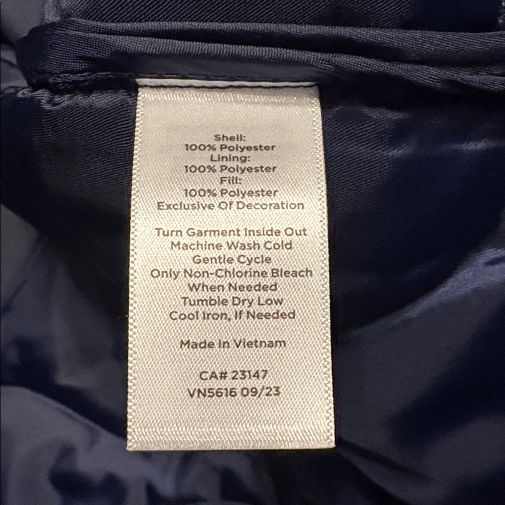 TALBOTS Quilted Collarless Jacket in Ditsey Foulard Navy/White Size 1X - Picture 12 of 12
